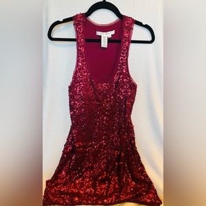 Max Studio Racer Back Red Sequin Dress